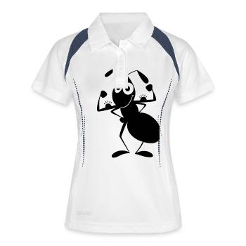 forte fourmi - Polo respirant Femme - blanc/marine - Devant
