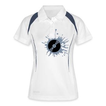 Blob drop splatter graffiti vinyl music party - Women's Polo breathable - white/navy - Front