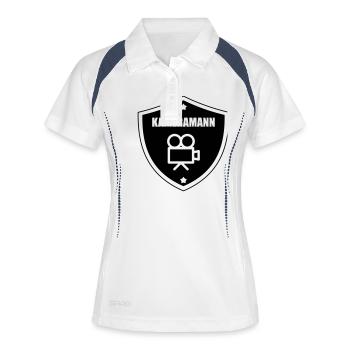 Cameraman / Camera / Video / Cadreur - Polo respirant Femme - blanc/marine - Devant