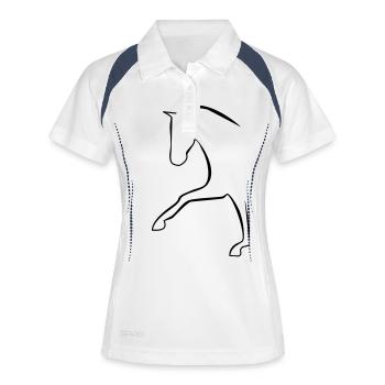 Cheval de dressage - Polo respirant Femme - blanc/marine - Devant