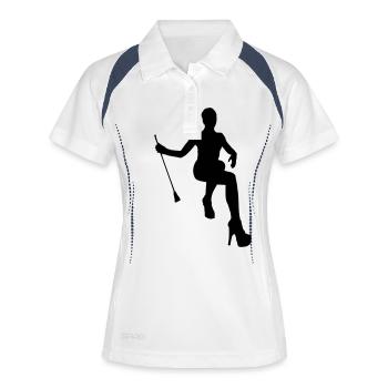 girl1 - Frauen Polo atmungsaktiv - Weiß/Navy - Vorne