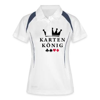karten_koenig - Polo respirant Femme - blanc/marine - Devant