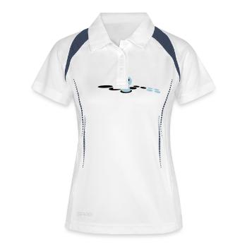 Brettspiel - Frauen Polo atmungsaktiv - Weiß/Navy - Vorne