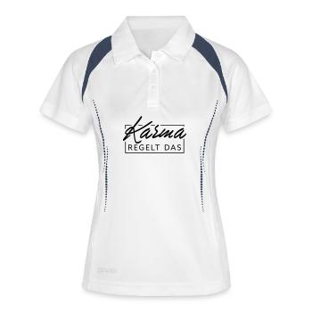 Le karma régule cela - Polo respirant Femme - blanc/marine - Devant