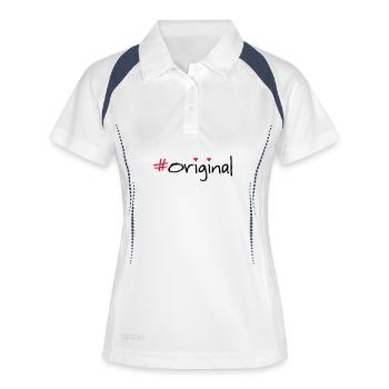 Langue source - Polo respirant Femme - blanc/marine - Devant