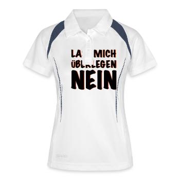 laissez-moi réfléchir NON! - Polo respirant Femme - blanc/marine - Devant