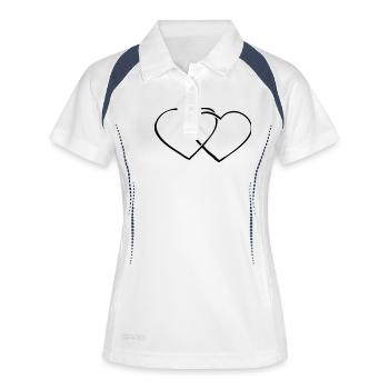 hearts - Polo respirant Femme - blanc/marine - Devant