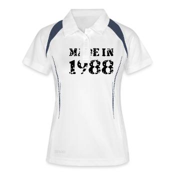 Made in 1988 - Polo respirant Femme - blanc/marine - Devant