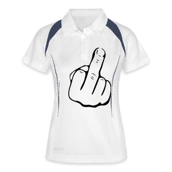 fuck1 - Polo respirant Femme - blanc/marine - Devant