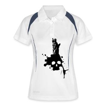 Das Imperium schlägt zu..! - Frauen Polo atmungsaktiv - Weiß/Navy - Vorne