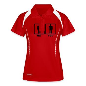Penis - Frauen Polo atmungsaktiv - Weiß/Navy - Vorne