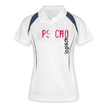 Psycho Logisch - Frauen Polo atmungsaktiv - Weiß/Navy - Vorne