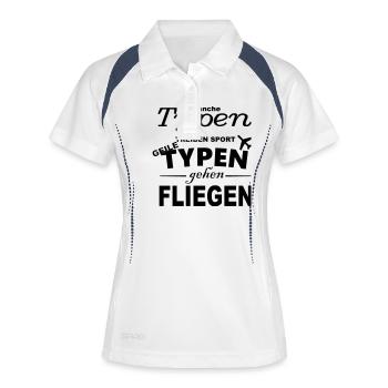 mann fliegen - Frauen Polo atmungsaktiv - Weiß/Navy - Vorne