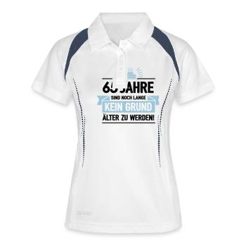 Geburtstag 65 Jahre - Frauen Polo atmungsaktiv - Weiß/Navy - Vorne