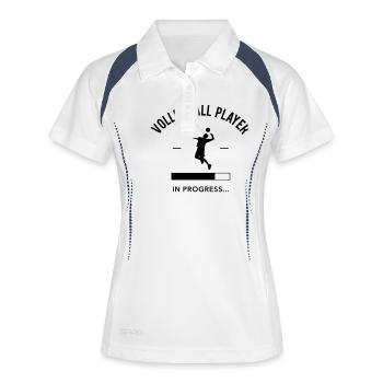 Volleyball Player loading - Women's Polo breathable - white/navy - Front