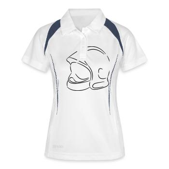 casque pompier - Polo respirant Femme - blanc/marine - Devant