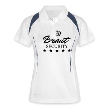 Braut Security! Junggesellinnenabschied Motiv - Frauen Polo atmungsaktiv - Weiß/Navy - Vorne