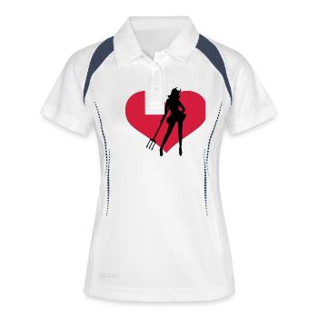 Diable - Polo respirant Femme - blanc/marine - Devant