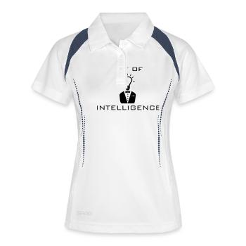 KUNST von Intelligent - Frauen Polo atmungsaktiv - Weiß/Navy - Vorne
