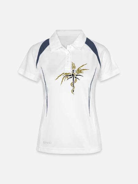 Dragon Sword by PurpleBlackDesign - Women's Polo breathable - white/navy