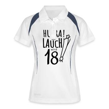 Lauch - Hurra der Lauch wird 18! Geburtstag - Frauen Polo atmungsaktiv - Weiß/Navy - Vorne