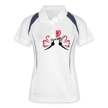 butterflys_in_love__f2 - Women's Polo breathable - white/navy - Front