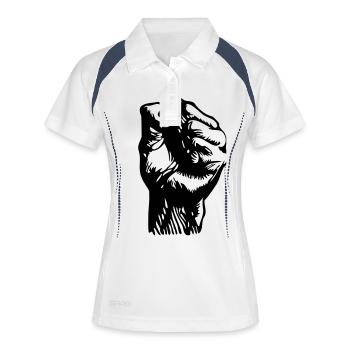 Faust Vektor Design - Frauen Polo atmungsaktiv - Weiß/Navy - Vorne