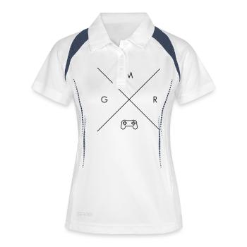 GMR - Contrôleur Cross Cross de Hipster Gamer X - Polo respirant Femme - blanc/marine - Devant