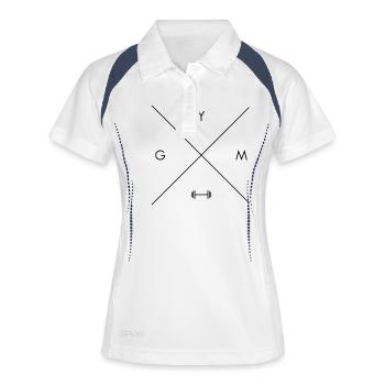 GYM - Fitness X Hipster Cross Cross Dumbbell Poids - Polo respirant Femme - blanc/marine - Devant