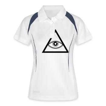 Dreieck - Frauen Polo atmungsaktiv - Weiß/Navy - Vorne