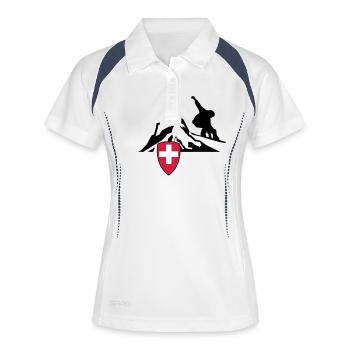 Matterhorn Zermatt Suisse - Polo respirant Femme - blanc/marine - Devant