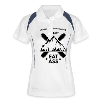 Ski Fast & Eat Ass - Polo respirant Femme - blanc/marine - Devant