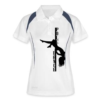 poledance / Stangentanz - Frauen Polo atmungsaktiv - Weiß/Navy - Vorne