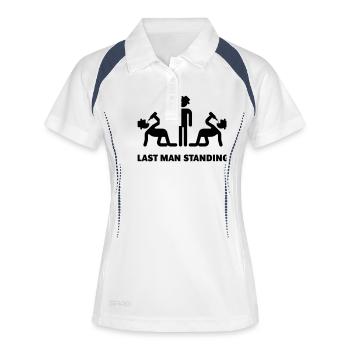 Last Man Standing (Binge Drinking Party) - Frauen Polo atmungsaktiv - Weiß/Navy - Vorne