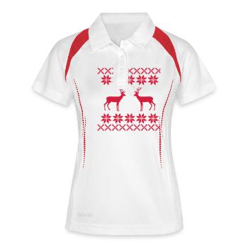 reh_norwegen_muster1 - Women's Polo breathable - white/navy - Front