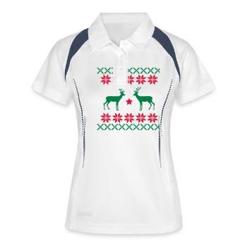 reh_norwegen_muster2 - Women's Polo breathable - white/navy - Front