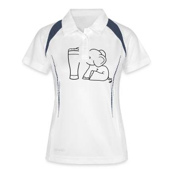alcool éléphant bière suçant boisson soif ivre - Polo respirant Femme - blanc/marine - Devant
