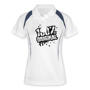 Timbre graffiti 100 % original - Polo respirant Femme - blanc/marine - Devant