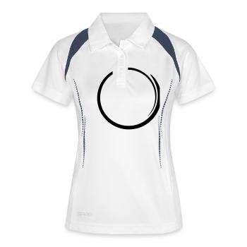 Kreis Rahmen - Frauen Polo atmungsaktiv - Weiß/Navy - Vorne