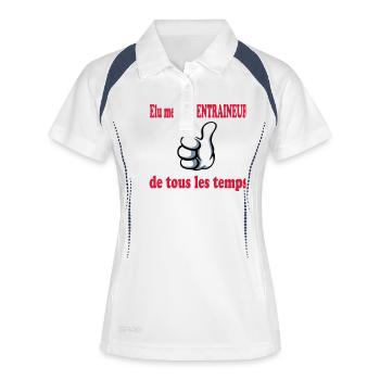 Meilleur entraineur de tous les temps - Polo respirant Femme - blanc/marine - Devant