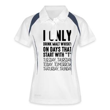 I only drink malt whisky on days that start - Women's Polo breathable - white/navy - Front