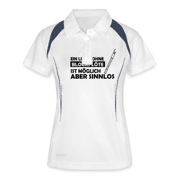 ein leben ohne blockflöte - Frauen Polo atmungsaktiv - Weiß/Navy - Vorne