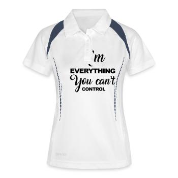 Can't Control - Frauen Polo atmungsaktiv - Weiß/Navy - Vorne