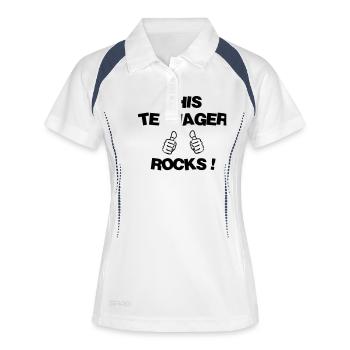 adolescent / enfant / ado / adolescente - Polo respirant Femme - blanc/marine - Devant