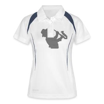 Saxofonspieler / Raster - Frauen Polo atmungsaktiv - Weiß/Navy - Vorne