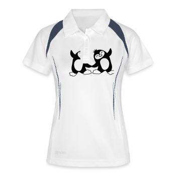 Penguin couple dances sweetly - Women's Polo breathable - white/navy - Front