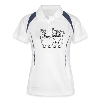Friends team funny pigs - Women's Polo breathable - white/navy - Front