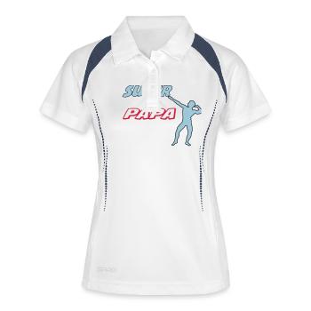 PAPA - Polo respirant Femme - blanc/marine - Devant