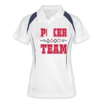 Équipe de poker - Polo respirant Femme - blanc/marine - Devant
