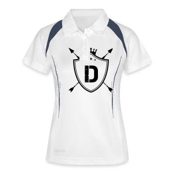 wappen d - Frauen Polo atmungsaktiv - Weiß/Navy - Vorne